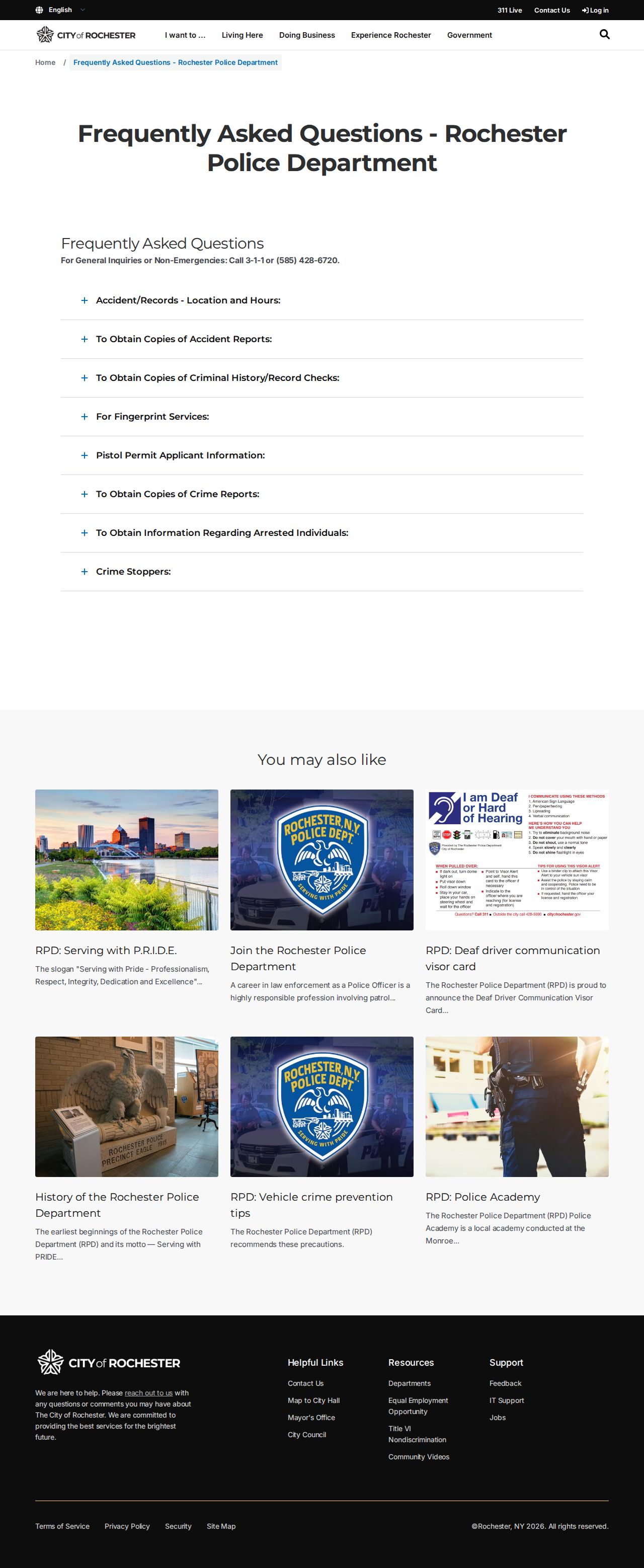 Rochester Police arrest-information record source